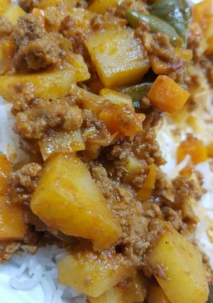 صورة لوصفة صينيه رز بللحم المفروم