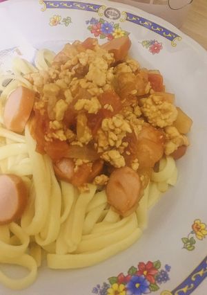 รูปของ สปาเกตตี้ซอสมะเขือเทศไก่สับ