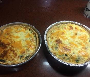 Fresh, Cooking Recipe Chicken and Spinach quiche Home Style