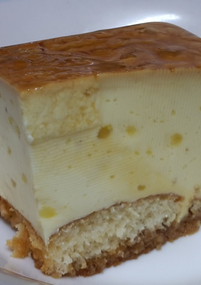 Una foto de Flan de soja, queso y nata