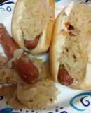 Hotdogs and Sauerkraut cooked in Beef Stock. With an option