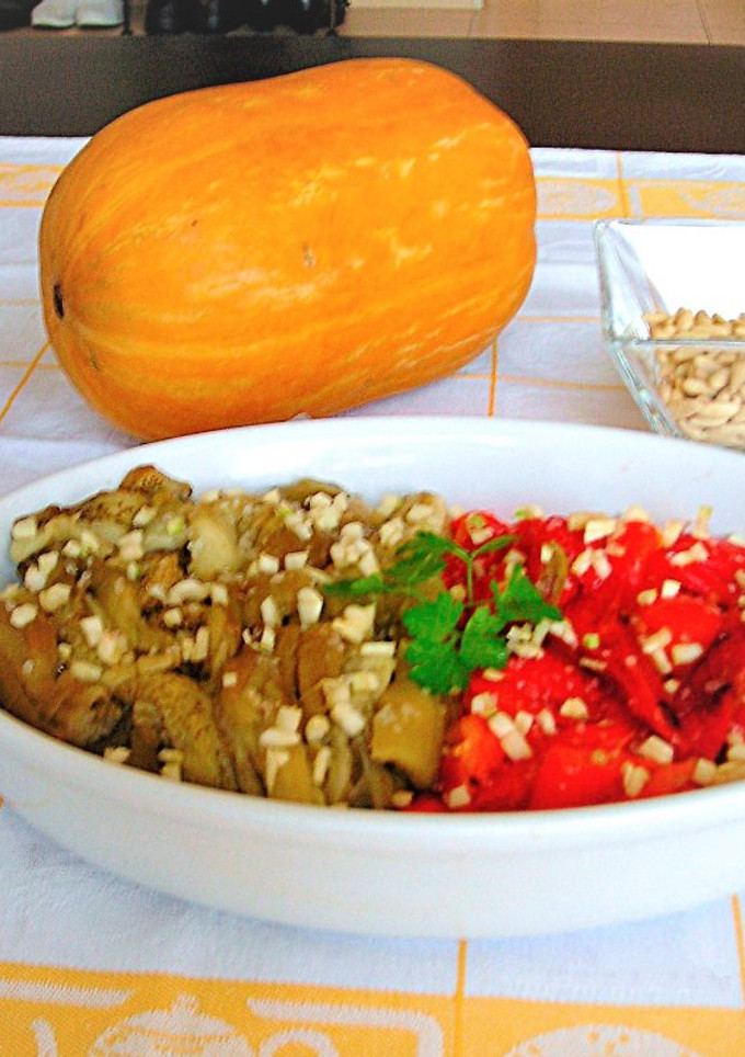 Una foto de Escalivada de pimientos y berenjenas- vegano - diabetes