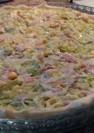 Una foto de Tarta de puerro sin sal agregada