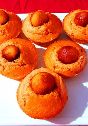 A picture of Gulab Jamun Eggless Carrot Muffins.