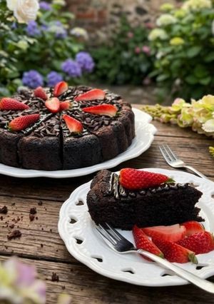 عکسی از دستور کیک خیس شکلاتی ۲