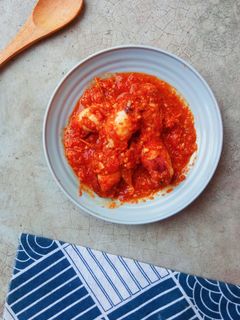 Foto resep Cumi Bunting isi Tahu Saus Padang