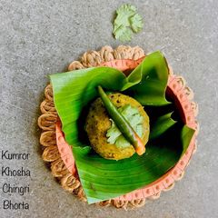 A picture of Pumpkin peel prawns bharta.