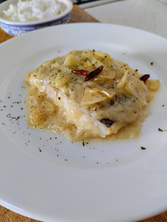 Una foto de Bacalao skrei al cepil