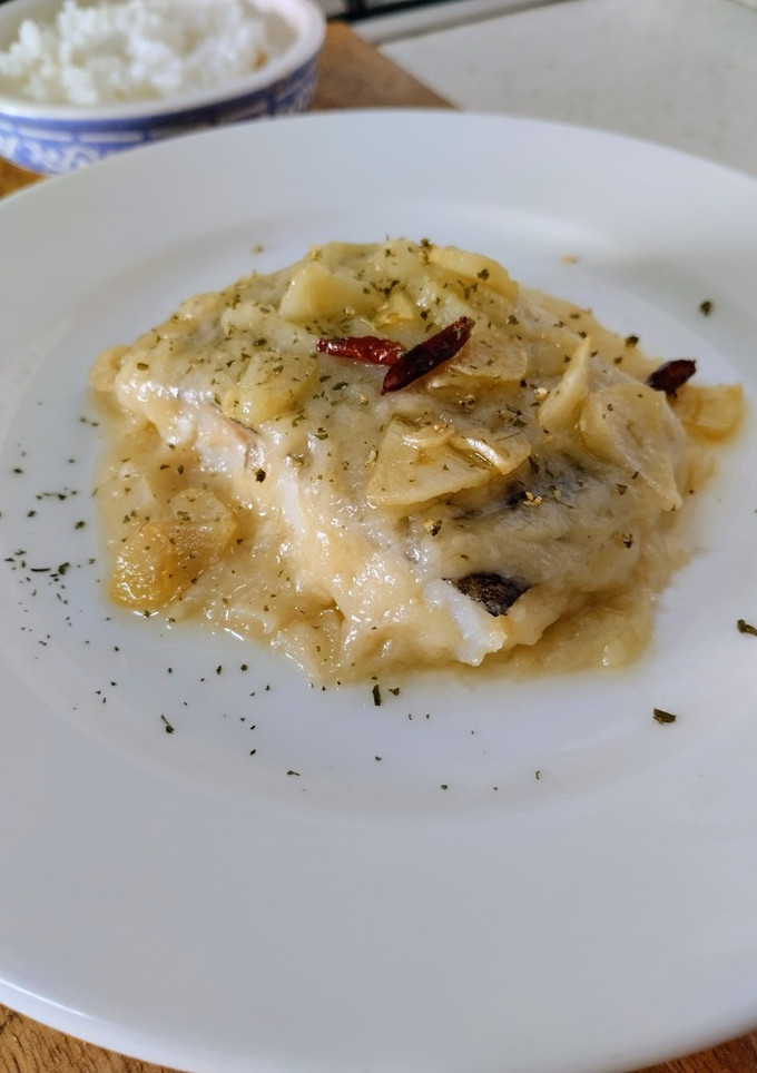 Una foto de Bacalao skrei al cepil