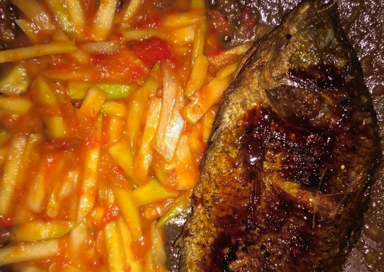 Proses Menyiapkan Mujair sambal pencit, Enak