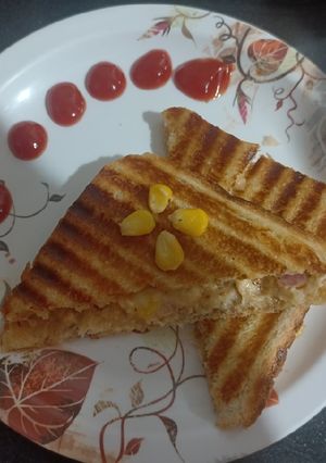 A picture of PANEER CORN Grill Sandwich.