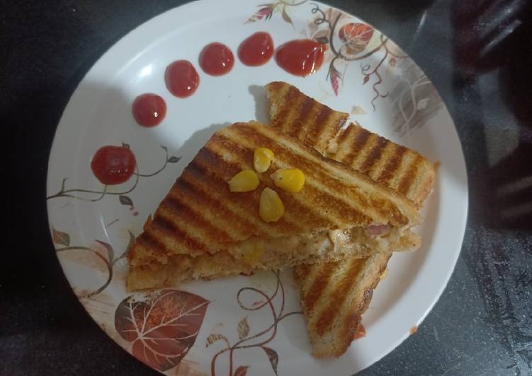 Easiest Way to Make Ultimate PANEER CORN Grill Sandwich