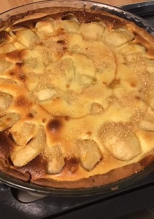 Une photo de Tarte poires caramel (pâte brisée épeautre lait caramel)