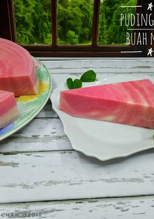 Foto resep Puding Zebra Buah Naga