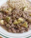 Picadillo de res con tomate verde
