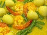 Udang telur puyuh bumbu kuning