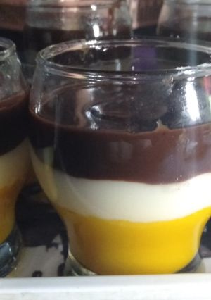 Foto resep Puding lapis labu tape dan coklat