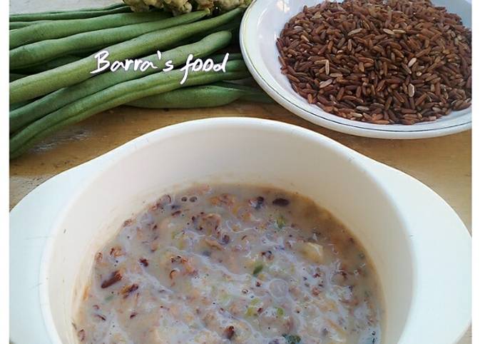 Mpasi bubur tim bayi beras merah,ayam kampung dan sayuran bikin bayi doyan makan