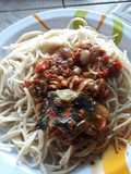 White spaghetti n fish sous