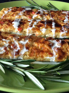 A picture of Stuffed Zucchini.