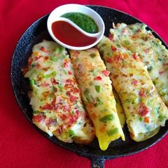 A picture of Vegetable crepes.