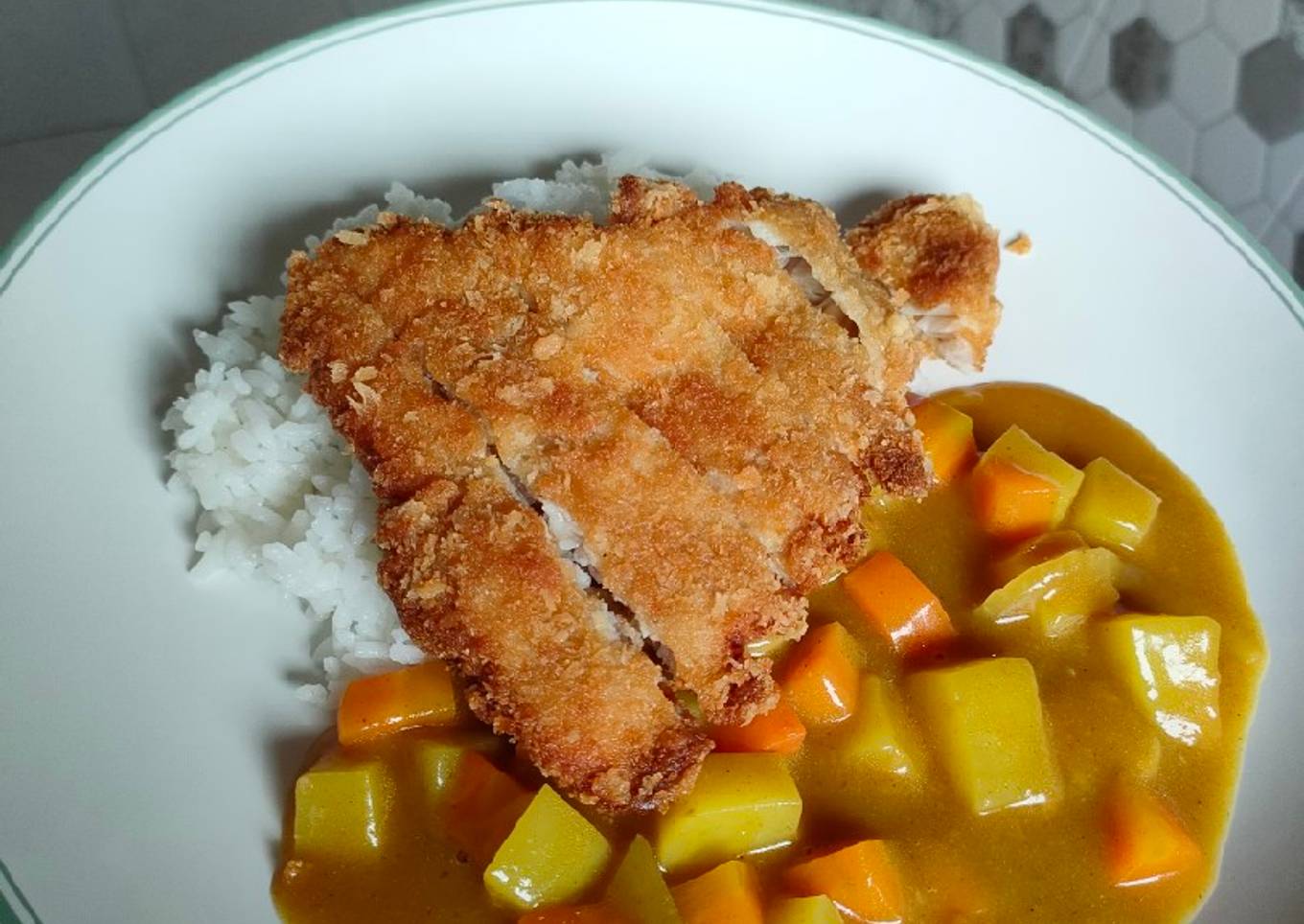 Nasi kari dori crispy