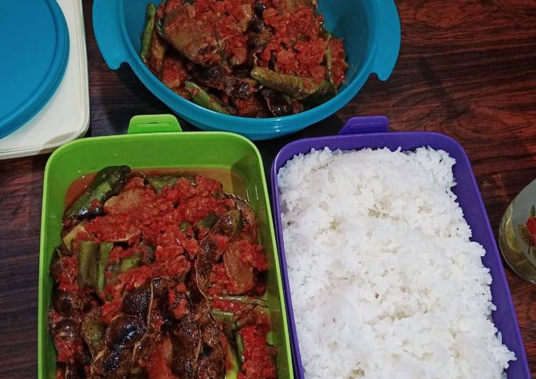 Balado ikan sepat terong hijau dan pete