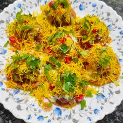 Leftover Chapati fry Papdi Chaat A picture of Leftover Chapati fry Papdi Chaat.