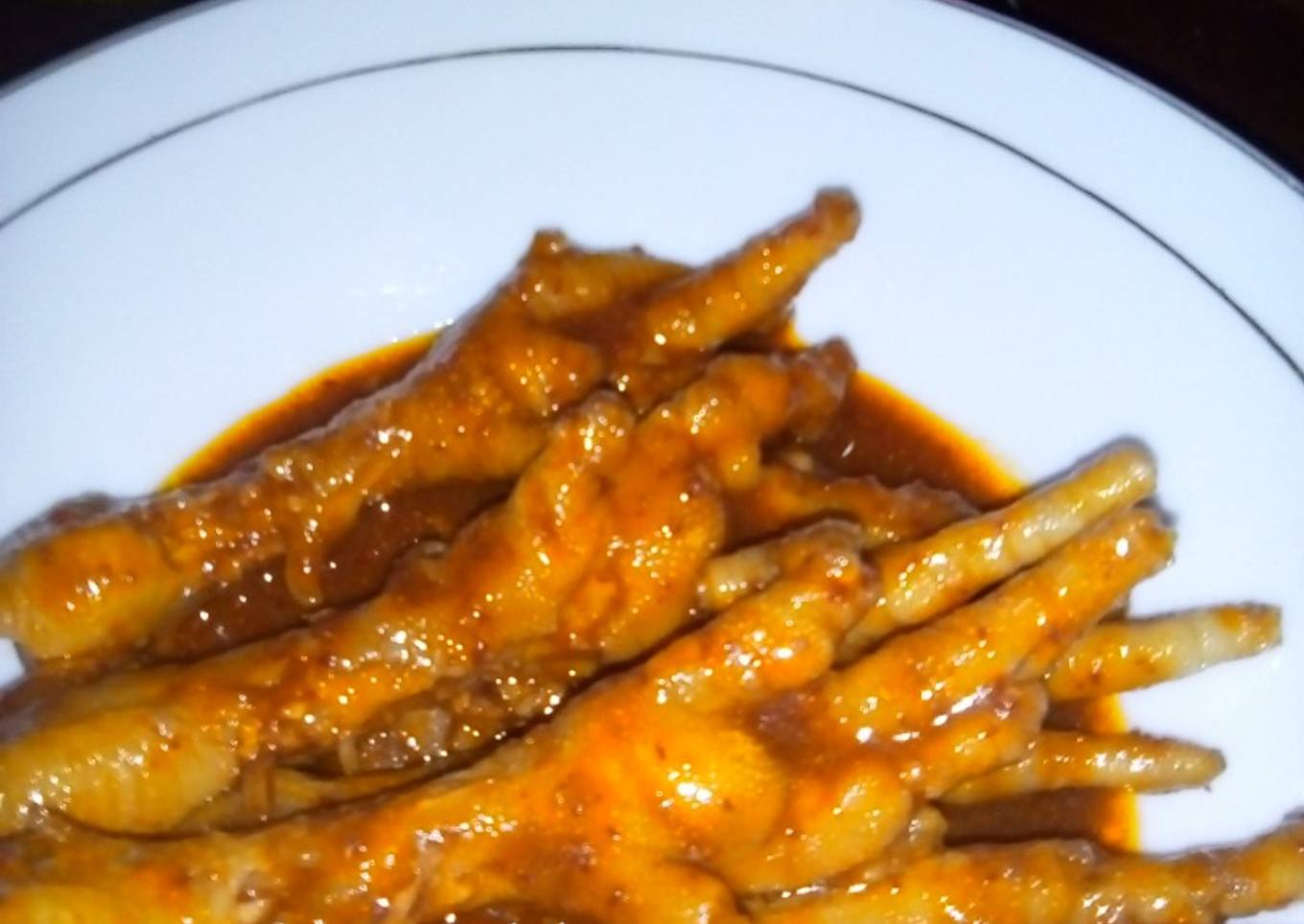 Ceker ayam saus teriyaki pedas manis