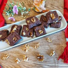 A picture of Chocolate walnut fudge.