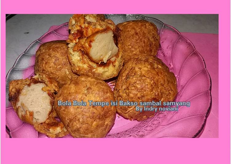 Recipe: Tasty BolaBola Tempe Isi Bakso Sambal Samyang