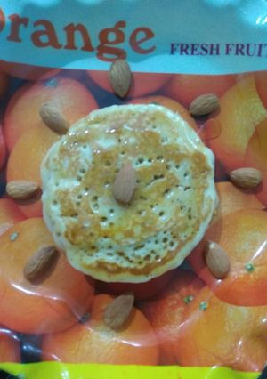 A picture of Eggless Almond Pancake.