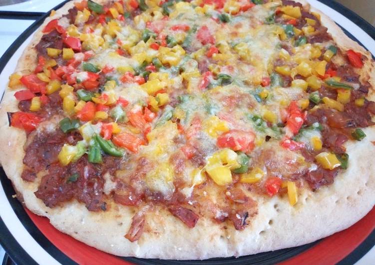 Steps to Prepare Favorite Rainbow Vegetable Pizza