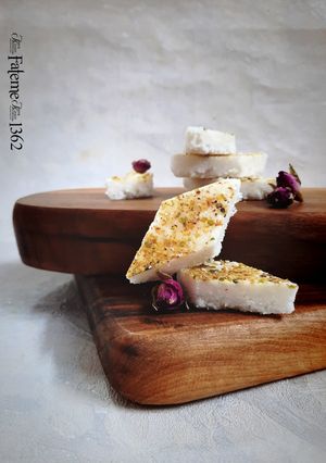 A picture of Persian Coconut Loz (Traditional Iranian Coconut Sweet).