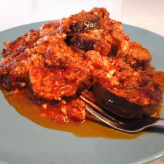 A picture of Oven Baked Eggplants with Feta Cheese.