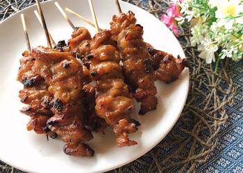 The New Way Serving Recipe  Pork BBQ  Thai Style Pork Skewer Recipe  Moo Ping ThaiChef Food Yummy