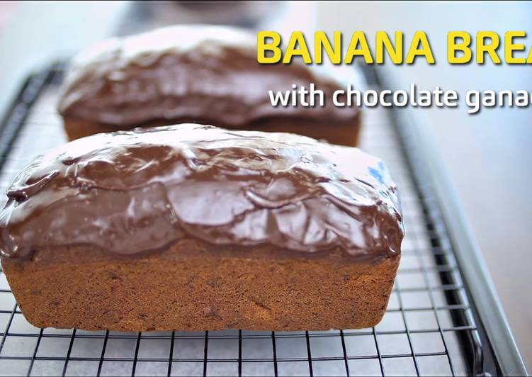 Banana Bread with Chocolate Ganache ★Recipe Video