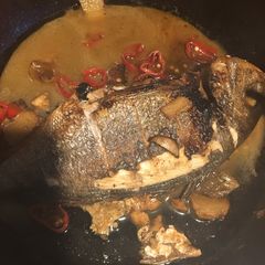 Braised sea bass - (P8min, C12min) A picture of Braised sea bass - (P8min, C12min).