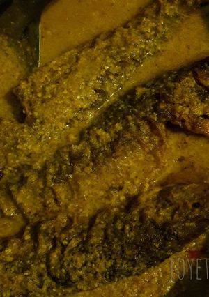 A picture of Bata posto (bata fish with poppy seed) in bengali style.