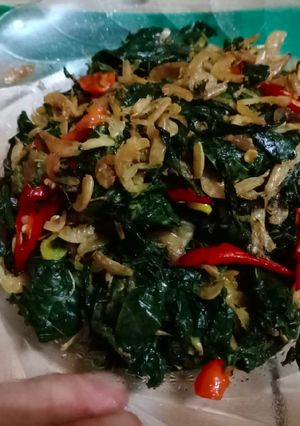 Foto resep Oseng daun singkong rebon