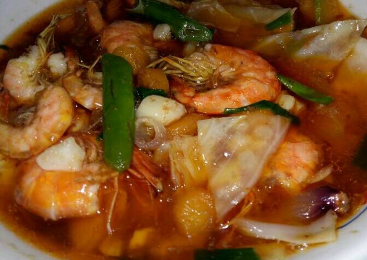 Bagaimana Membuat Udang sayuran asam manis Anti Gagal