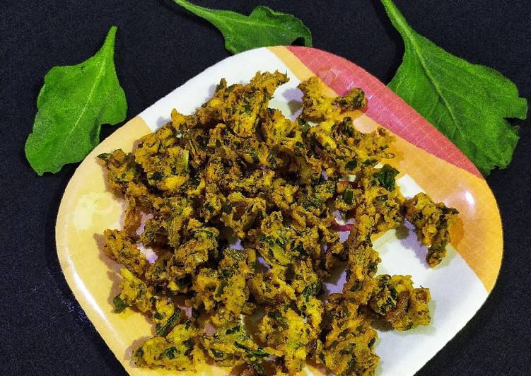 Recipe of Super Quick Homemade Palak Pakoda# Palak Pakora# Spinach Fritters