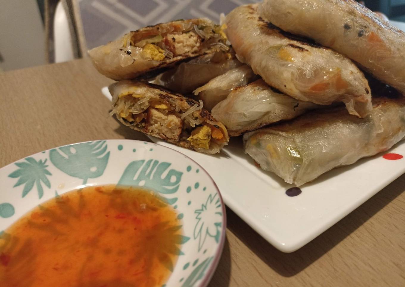 Rollitos de papel de arroz con verduras