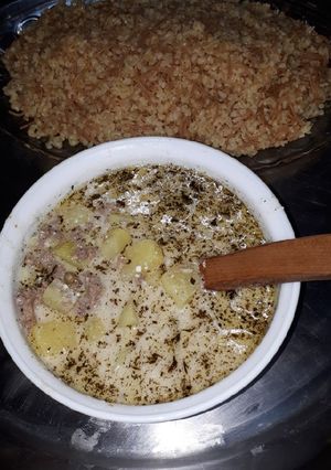 صورة لوصفة طريقة عمل شاكرية لبن مع برغل وشعيرية