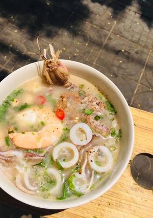 Hình của món Cháo trứng nhum, hải sản.