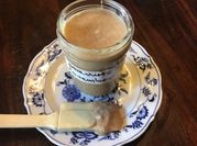 A picture of agave syrup and peanut butter