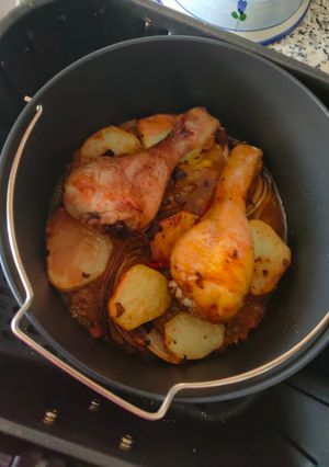 Una foto de Jamoncitos de pollo en airfryer