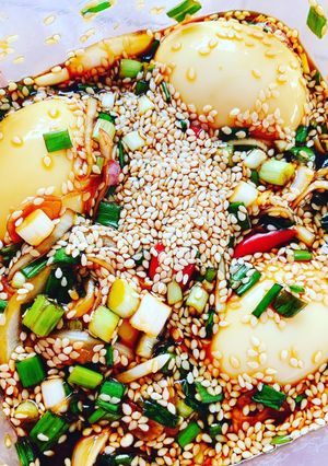 Hình của món Trứng ngâm tương.