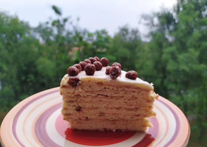 Торт Сметанник на сковороде — пошаговый рецепт с фото