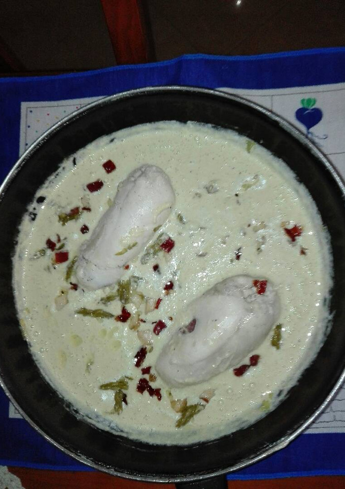 Una foto de Pechugas rellenas a la crema de puerro